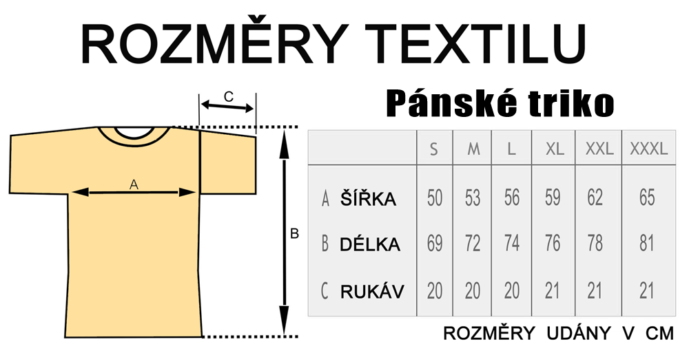 rozmery textilu panske triko kopie